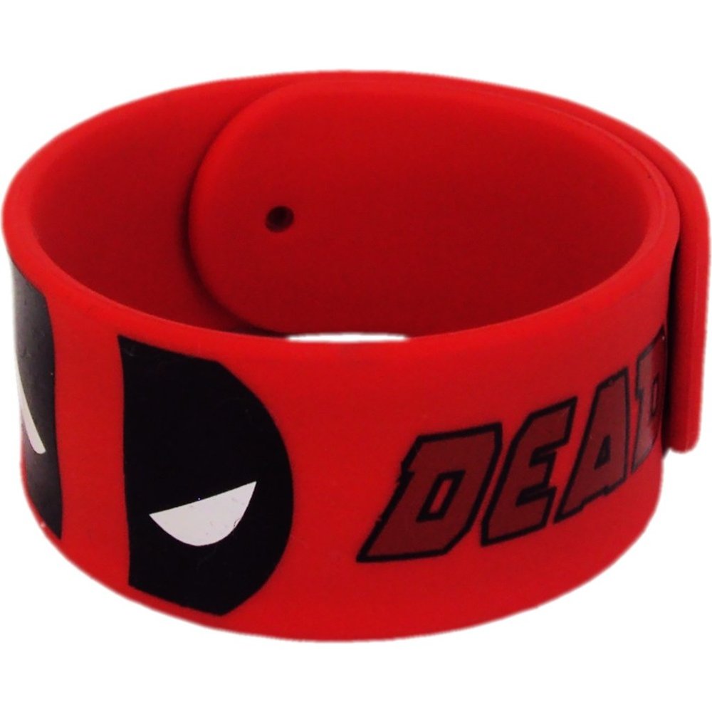 Marvel Comics' Deadpool Logo Slap Bracelet RARE Discotninued